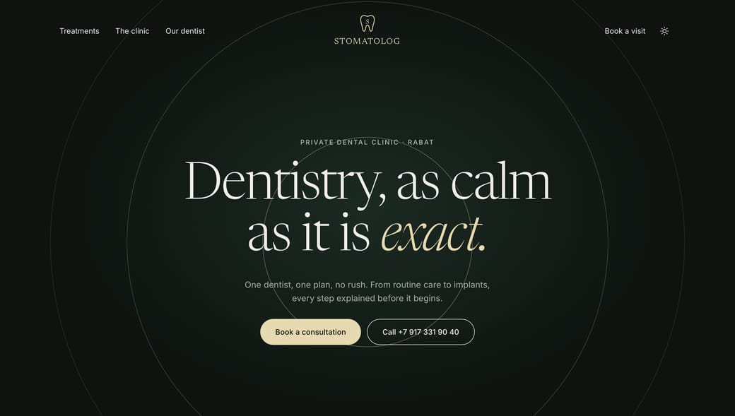 Stomatolog website homepage